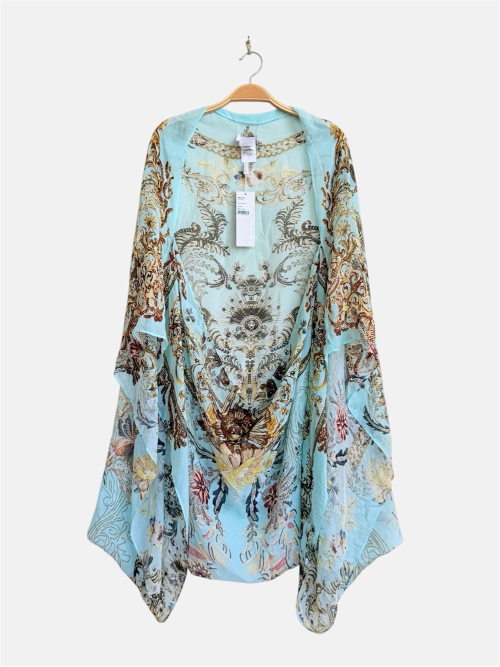 NWT Camilla Silk Shrug Adieu Yesterday Blue Floral Baroque O/S - Picture 1 of 12